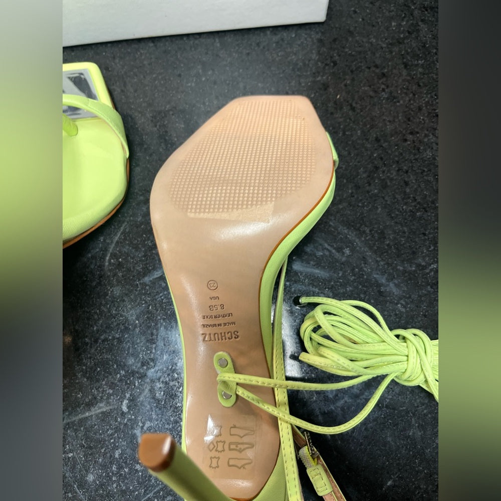 Chic Neon Yellow Strappy Heels