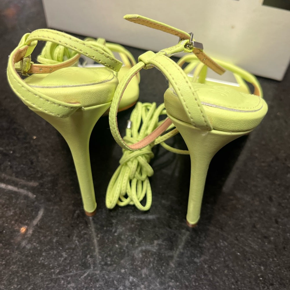 Chic Neon Yellow Strappy Heels