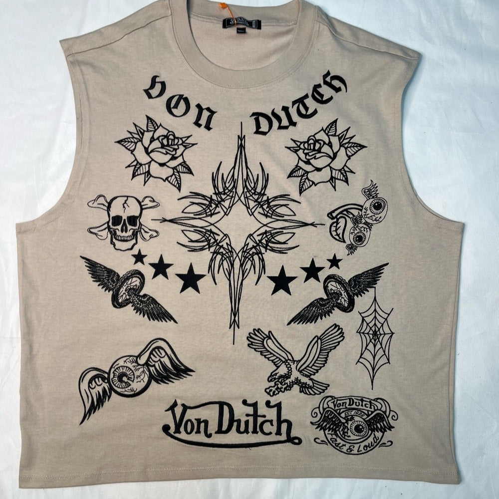 Von Dutch Beige Apparel with Black Labels