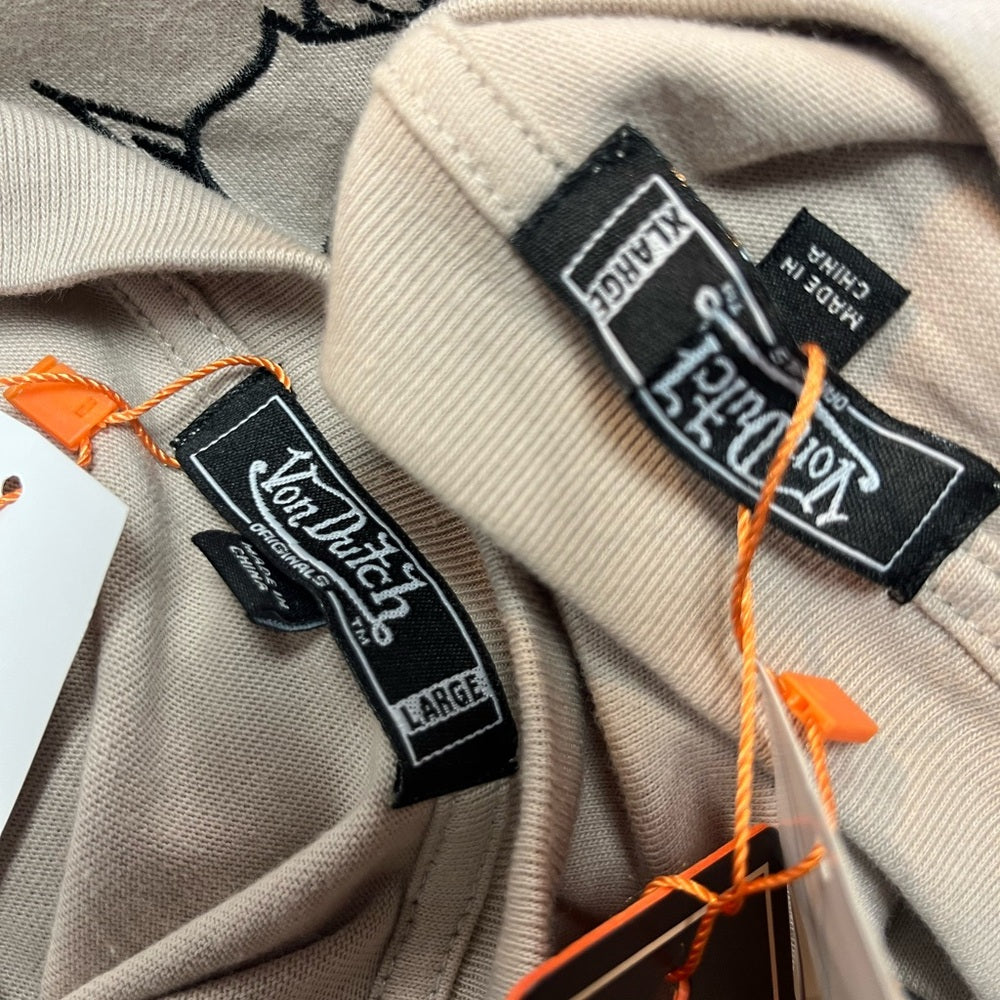 Von Dutch Beige Apparel with Black Labels