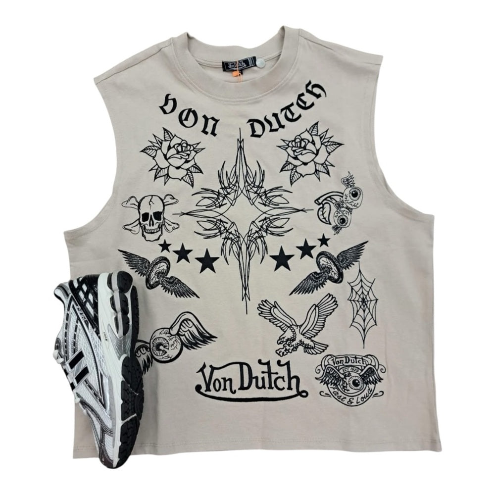 Von Dutch Beige Apparel with Black Labels