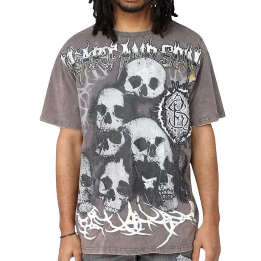 Smoke Rise Men's Dystopia Skulls Tee - Pavement