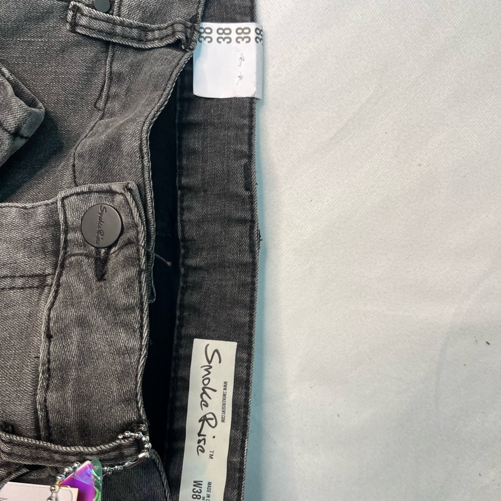 Smoke Rise Men's Spider Rhinestone Slim Fit Denim Jeans