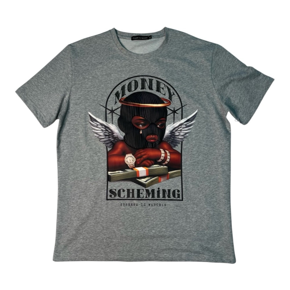 Money Scheme Heather Gray Tee by Streetwear Society
