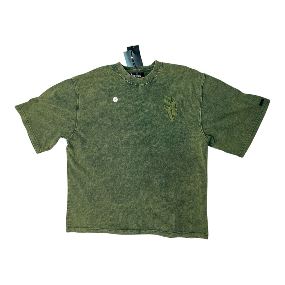 Si tu veiux Green Stitched Box T-Shirt