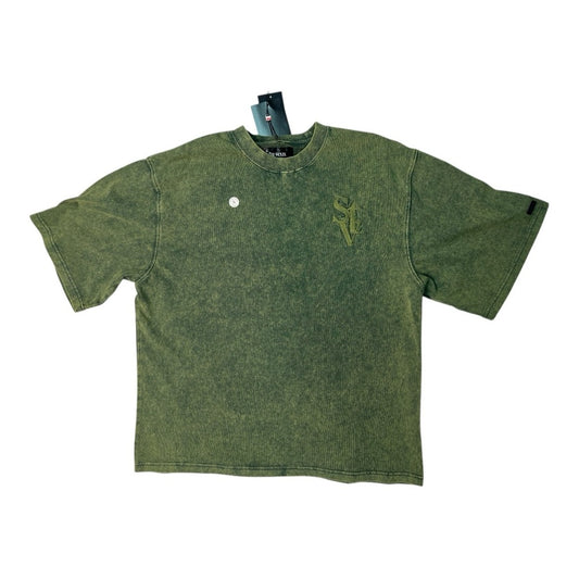 Si tu veiux Green Stitched Box T-Shirt