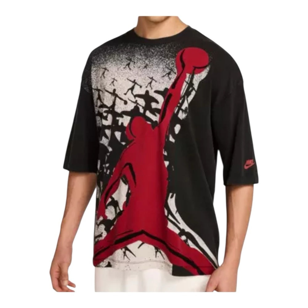 Jordan Men's Oversized Reissue Tee - Black & Red Jumpman Graphic