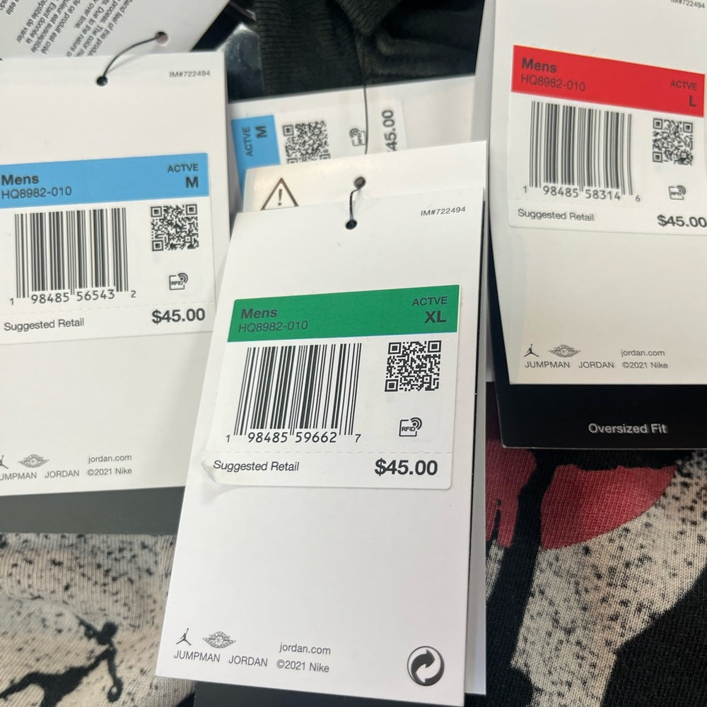 Jordan Men's Oversized Reissue Tee - Black & Red Jumpman Graphic