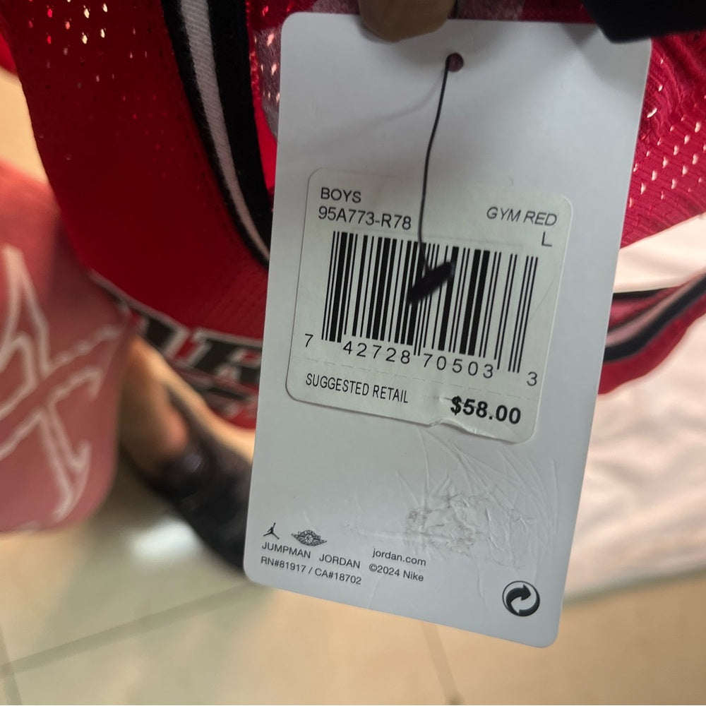 Jordan 23 Gym Red Boys' Jersey with Iconic Branding