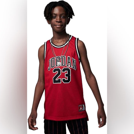 Jordan 23 Gym Red Boys' Jersey with Iconic Branding
