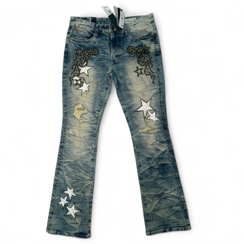 Men's Smoke Rise Star Studded Flare Jeans